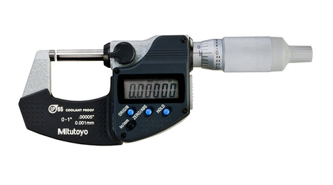 Mitutoyo 293-334-30 Digimatic Micrometer, 0-1"/0-25mm Range, .00005"/0.001mm Resolution