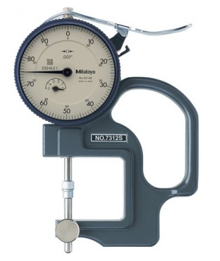 Mitutoyo 7312S Dial Thickness Gage 0-.5" Range .001" Graduation