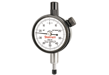 Starrett 81-141J Dial Indicator, 0-.250" Range, .001" Graduation