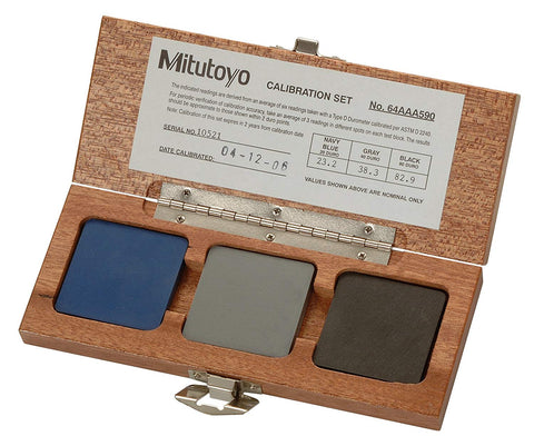 Mitutoyo 64AAA590 Calibration Set for Shore D Scales 20, 40, 80 Blocks