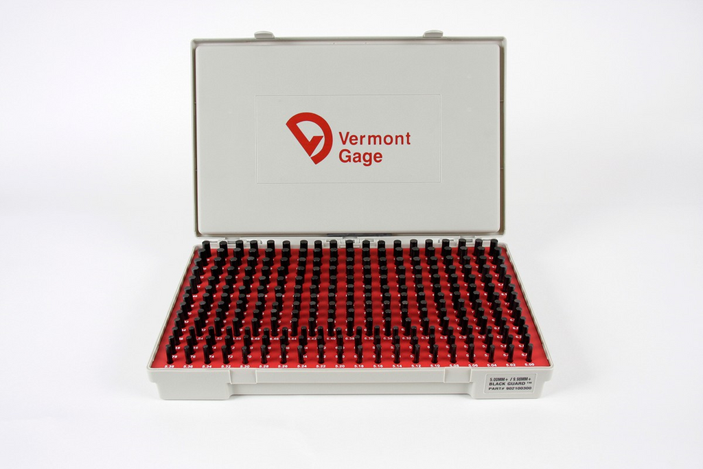 901200400 Vermont Gage Class ZZ Black Guard  pin gage set (.061-.2500") 190pc minus tolerance