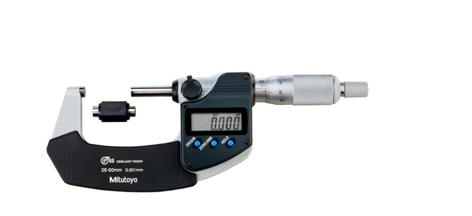 Mitutoyo 293-241-30 Coolant Proof Digimatic OD Micrometer, 25-50mm Range, 0.001mm Resolution