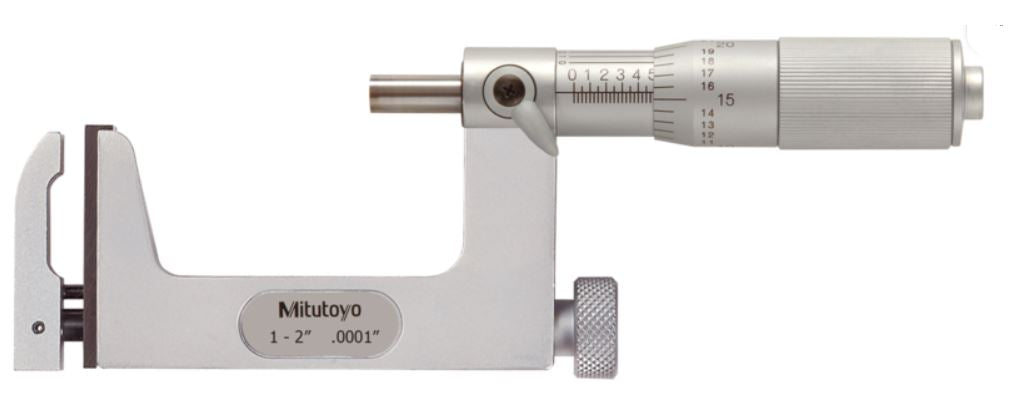 Mitutoyo 117-108 Uni-Mike Micrometer, 1-2" Range, .0001" Graduation