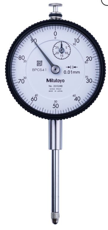 Mitutoyo 2052A Dial Indicator, 0-30mm Range, 0.01mm Graduation