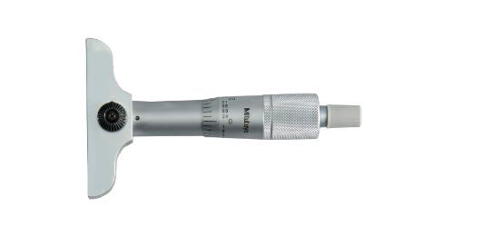 Mitutoyo 128-105 Depth Micrometer, 0-1" Range, .001" Graduation, 2.5 x .63" Base
