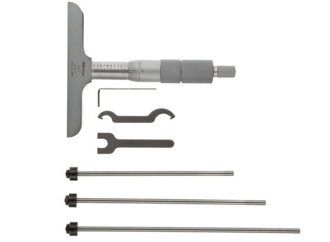 Mitutoyo 129-131 Depth Micrometer, 0-4" Range, .001" Graduation, 4" Base