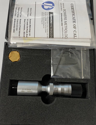 Fowler 52-255-405 Bowers XTA Series Holmike Internal Micrometer, 2-2.5mm Range, 0.001mm Graduation *NEW - OVERSTOCK ITEM**
