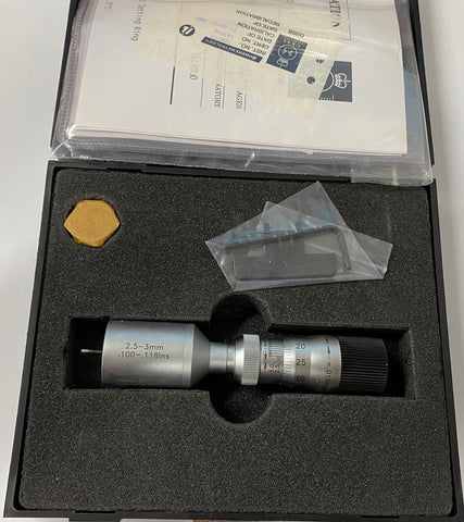 Fowler 52-255-406 Bowers XTA Series Holmike Internal Micrometer, 2.5-3mm Range, 0.001mm Graduation *NEW - OVERSTOCK ITEM**