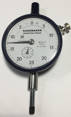 Gagemaker M863 2515SGA Dial Indicator, 0-.5" Range, .0005" Graduation *USED/RECONDITIONED*