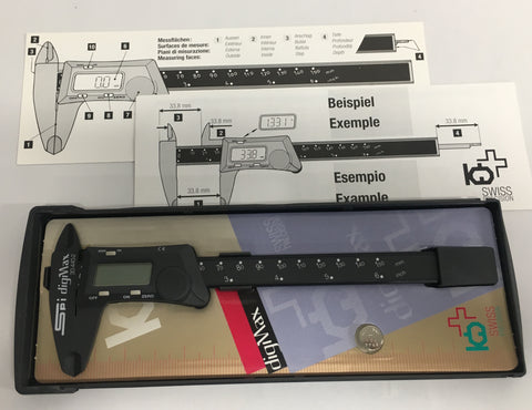 Swiss Precision Instrument 30-440-2 DigiMax Electronic Caliper, 0-6"/0-150mm Range. .0010"/0.10mm Resolution *CLOSEOUT*