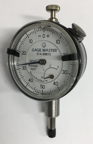 Gage Master E14-30B10 Dial Indicator, 0-.300" Range, .001" Graduation *USED/RECONDITIONED*