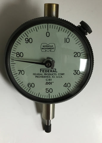 Federal C8I Dial Indicator Lug Back, 0-.250" Range, .001" Graduation *USED/RECONDITIONED*