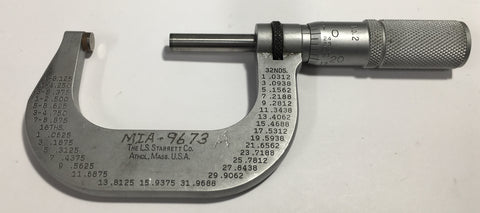 Starrett T2XFL Outside Micrometer, 1-2" Range, .0001" Graduation *USED/RECONDITIONED*