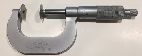 Mitutoyo 123-126 Disc Micrometer, 1-2" Range, .001" Graduation *USED/RECONDITIONED*