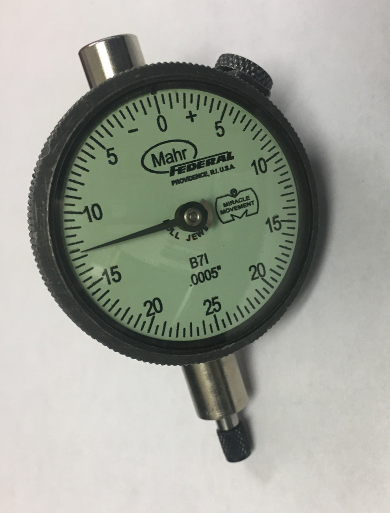 Federal B7I Dial Indicator, 0-.125" Range, .0005" Graduation with Lug Back *USED/RECONDITIONED*