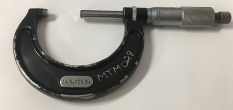 Starrett T436XRL-2SP Outside Micrometer with Chamfered Anvil and Spindle, 1-2" Range, .0001" Graduation *USED/RECONDITIONED*
