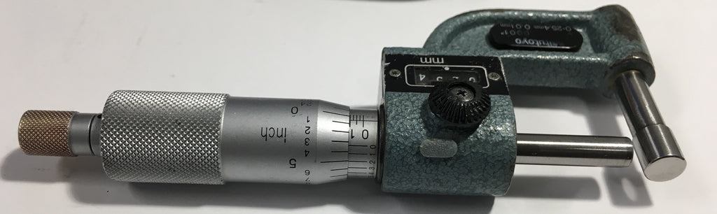 Mitutoyo Mechanical Counter Tube Micrometer 0-25mm with Pin Anvil