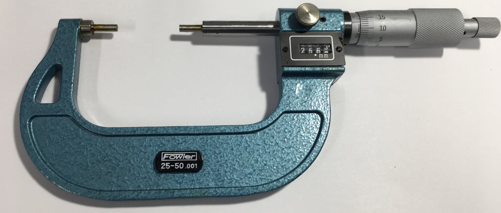 Fowler 52-218-450 Rolling Digital Spline Micrometer, 25-50mm Range, 0.001mm Graduation *CLOSEOUT - NEW ITEM*