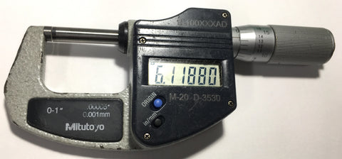 Mitutoyo 293-832 Digimatic Micrometer, 0-1"/0-25mm Range, .00005"/0.001mm Resolution *USED/RECONDITIONED*