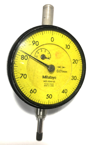 Mitutoyo 2044-61 Dial Indicator Lug Back, 0-5mm Range, 0.01mm Graduation *USED/RECONDITIONED*