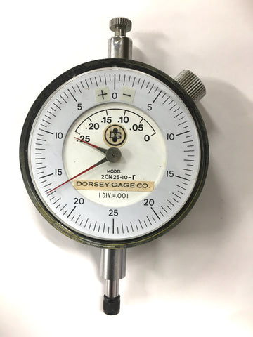 Dorsey 2CN25-10-R Dial Indicator, 0-.250" Range, .001" Graduation *USED/RECONDITIONED*