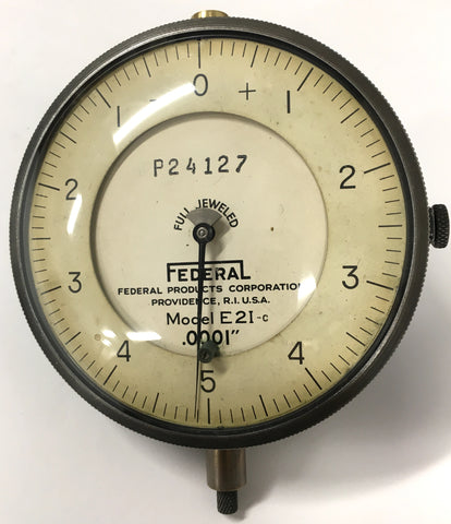 Federal E2I-C Dial Indicator One Revolution with Lug Back, 0-.010" Range, .0001" Graduation *USED/RECONDITIONED*