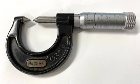 Starrett 210AP Screw Thread Comparator Micrometer, 0-7/8" Range, .001" Graduation *USED/RECONDITIONED*