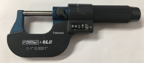 Fowler & QLR Rolling Digital Counter Micrometer, 0-1" Range, .0001" Graduation *USED/RECONDITION*