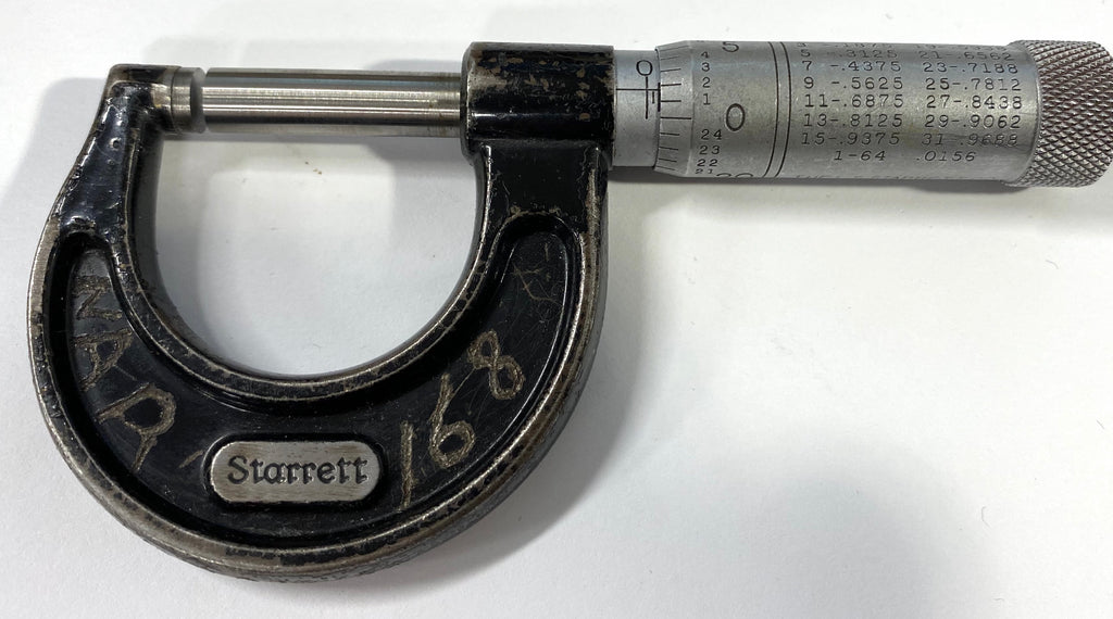 Starrett 436P-1 Outside Micrometer, 0-1" Range, .001" Graduation *USED/RECONDITIONED*