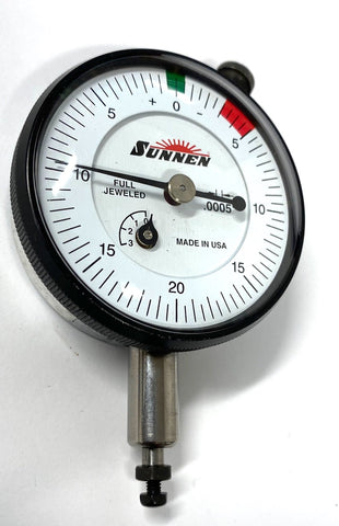 Sunnen G595C Dial Indicator with Flat Back, 0-.120" Range, .0005" Graduation *USED/RECONDITIONED*
