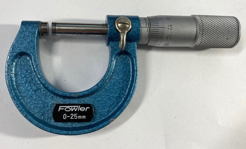 Fowler 52-248-001 Outside Micrometer, 0-25mm Range, 0.01mm Graduation *USED/RECONDITIONED*