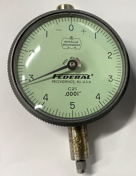 C2i Control Instruments Federal C2I Dial Indicator with Flat Back, 0-.025