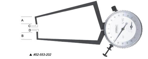 Fowler 52-553-306 External Dial Caliper Gage, 50-75mm Range, 0.025mm Graduation *NEW - OVERSTOCK*
