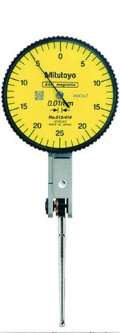 Mitutoyo 513-414-10E Quick-Set Dial Test Indicator, 0.5mm Range, 0.01mm Graduation