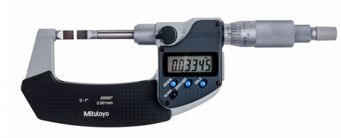 Mitutoyo 422-370-32 Digimatic Blade Micrometer, 0-1"/0-25.4mm Range, .00005"/0.001mm Resolution