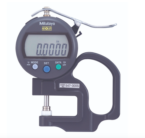 Mitutoyo 547-300S ABSOLUTE Digimatic Thickness Gage 0-.4"/0-10mm Range, .0005"/0.01mm Resolution *SHOWROOM ITEM*