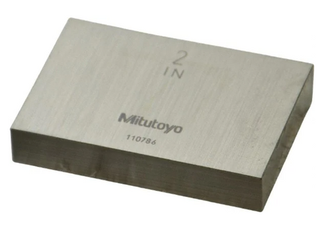 Mitutoyo 611202-541 Rectangular Steel Individual Gage Block, 2.0", Grade AS-1