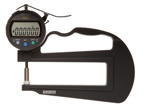 Mitutoyo 547-320S ABSOLUTE Digimatic Thickness Gage, 0-.4"/0-10mm, .0005"/0.01mm Resolution *SHOWROOM ITEM*