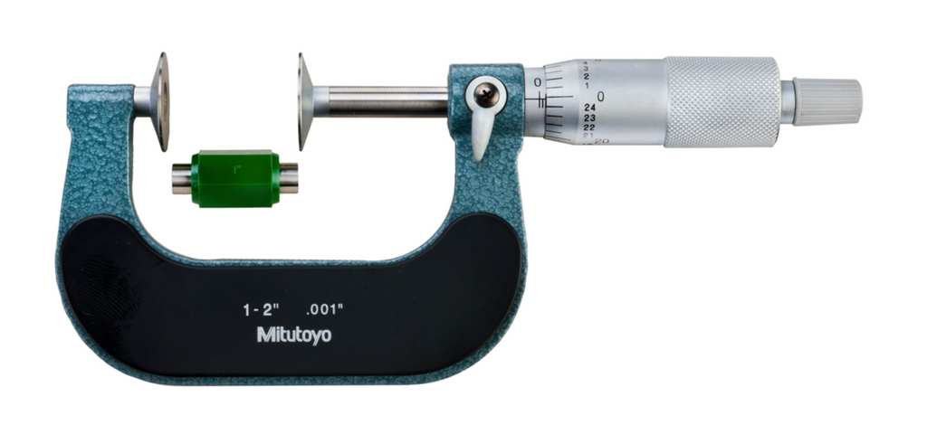 Mitutoyo 123-126 Disc Micrometer, 1-2" Range, .001" Graduation