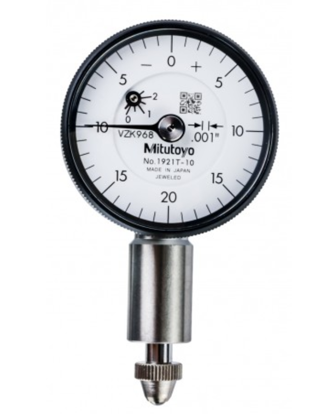 Mitutoyo 1921A-10 Compact Series 0 Dial Indicator, 0-.1" Range, .001" Graduation