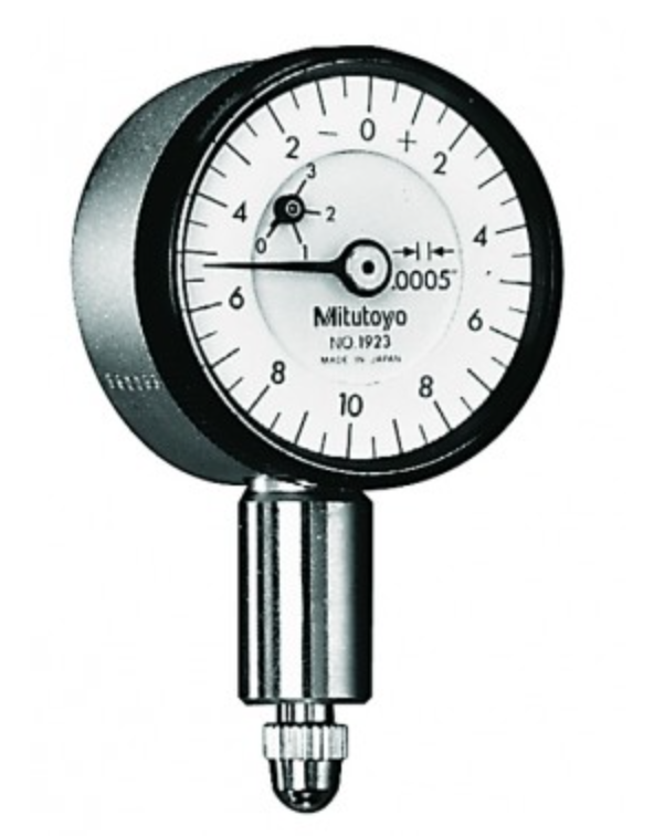 Mitutoyo 1923A-10 Compact Series 0 Dial Indicator, 0-.05" Range, .0005" Graduation
