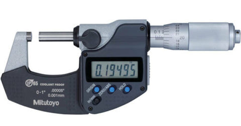 Mitutoyo 293-335-30 Digimatic Micrometer, 0-1"/0-25mm Range, .00005"/0.001mm Resolution