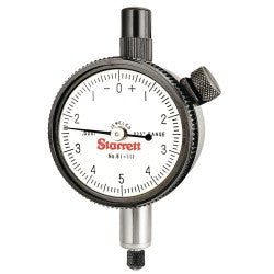 Starrett 81-111J Dial Indicator, 0-.025" Range, .0001" Graduation