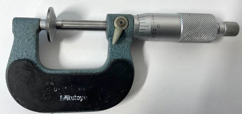 Mitutoyo 123-125 Disc Micrometer, 0-1" Range, .001" Graduation *USED/RECONDITIONED*