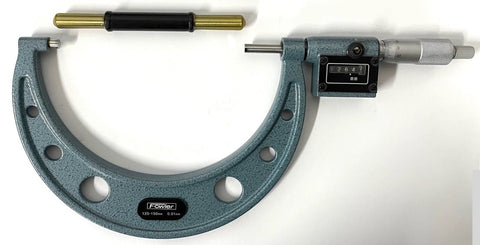 Fowler 52-223-030-0 Premium Rolling Digital OD Micrometer, 125-150mm Range, 0.01mm Graduation *NEW - OVERSTOCK ITEM*