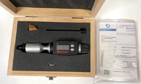 Starrett 780XTZ-250 Electronic Internal Micrometer, .200-.250"/5-6mm Range, .00005"/0.001mm Resolution *New - Open Box Item*