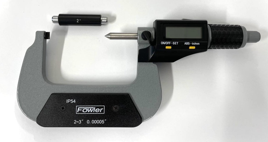 Fowler 54-860-673-0 Single Point Spindle & Blade Anvil Micrometer, 2-2.8"/50-71mm Range,  .00005"/0.001mm Resolution *NEW - OVERSTOCK ITEM*