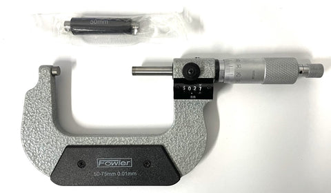 Fowler 52-224-011-0 Rolling Digital OD Micrometer, 50-75mm Range, 0.01mm Graduation *NEW - OVERSTOCK ITEM*