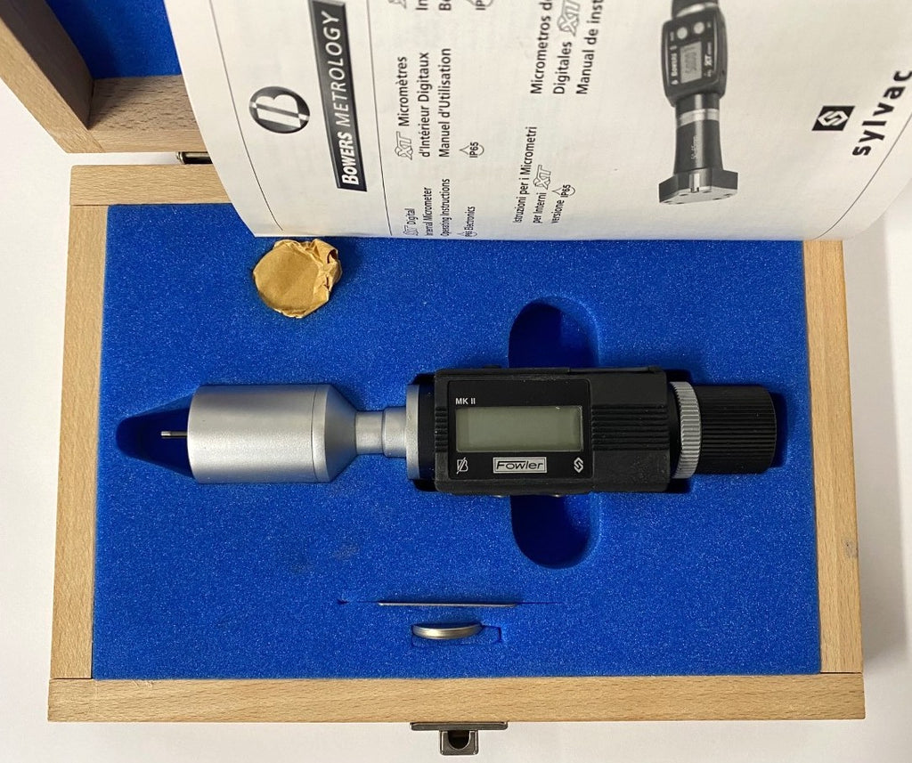 Fowler 54-365-002 Bowers Electronic Mark II Holemike Internal Micrometer, .080-.100"/2-2.5mm Range, .00005"/0.001mm Resolution *New-Open Box Item