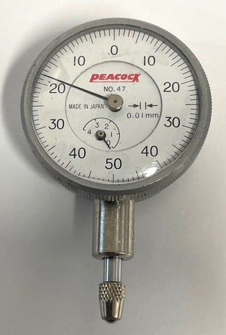 Peacock 47 Dial Indicator, 0-4mm Range, 0.01mm Graduation *USED/RECONDITIONED*